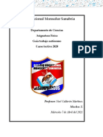 CTP Vocacional Monseñor Sanabria: Departamento de Ciencias Asignatura Física Guía Trabajo Autónomo Curso Lectivo 2020