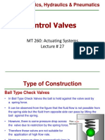 Control Valves: Fluid Mechanics, Hydraulics & Pneumatics