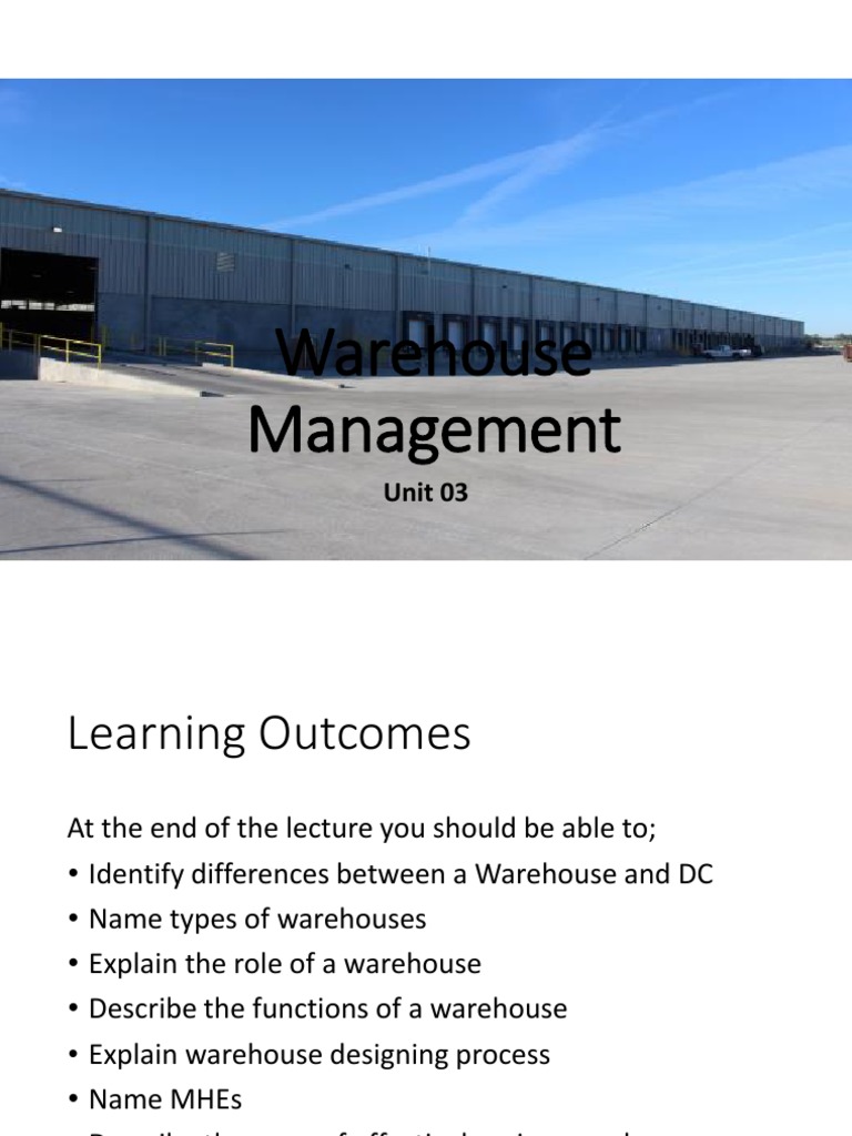Warehouse Management | PDF | Warehouse | Pallet