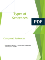 Types of Sentence. Compound Sentence