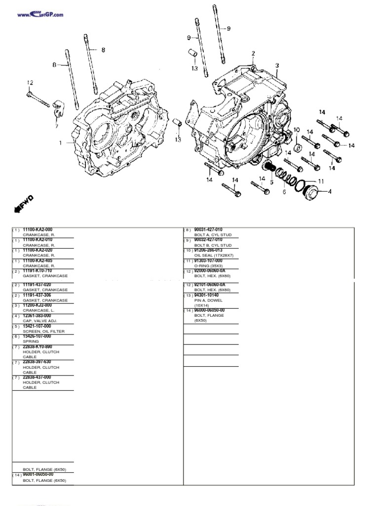 Classic-Honda TLR200 Parts Manual | PDF | Screw | Wheel