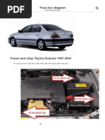 Fuse Box Toyota Avensis 1997-2003