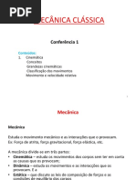 Conf 1 - Cinematica Do Ponto Material
