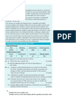 A) I) Define The Term Variable Costs Variable Costs Are Costs That Change With The Quantity of Products Sold