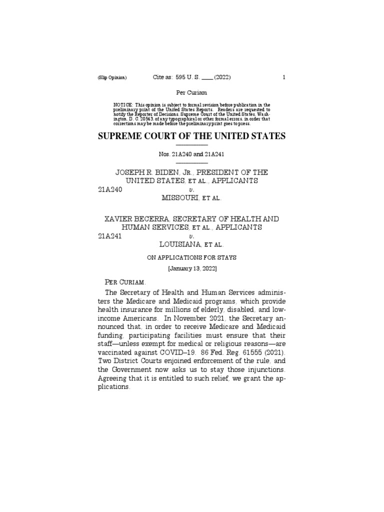 Missouri v. Biden Supreme Court Decision PDF