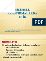 Bilimsel Araştırmalarda Etik - Düzenleme