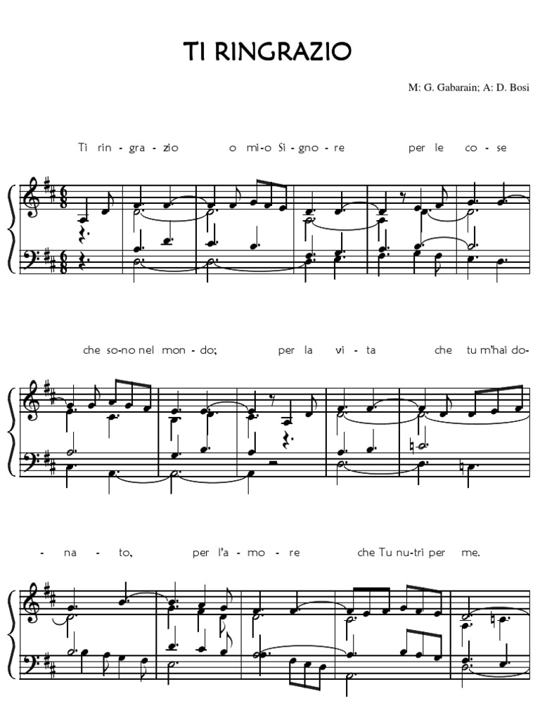 Benedetto Sei Tu Signore Spartito Pdf