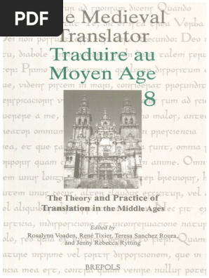 The Medieval Anslator Traduire Au Moyen Age Ei Non Poppulrc Anao D Eo I Pdf Linguistique