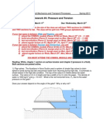 ES123 Introduction to Fluid Mechanics Homework #4: Pressure and Tension (Spring 2011