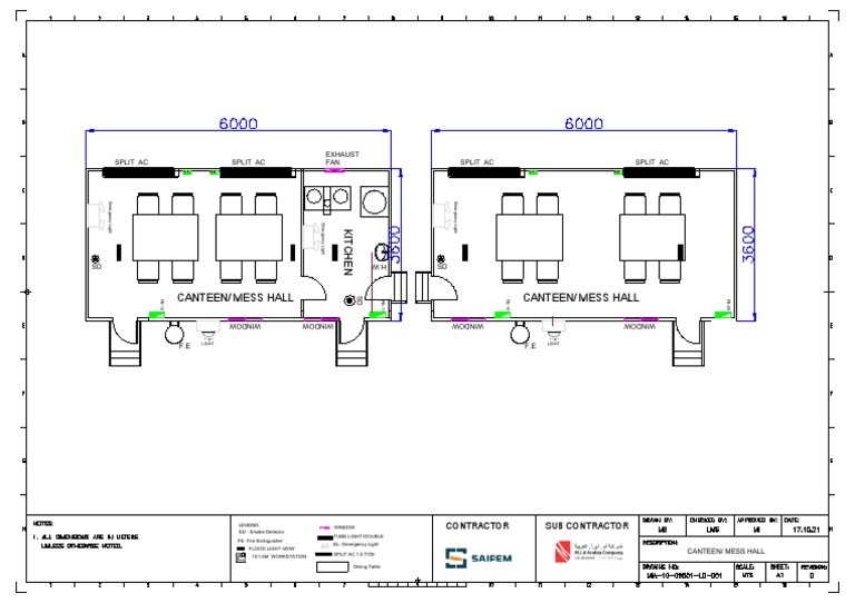 Canteen/ Mess Hall Canteen/ Mess Hall: Split Ac Split Ac Split Ac Split ...