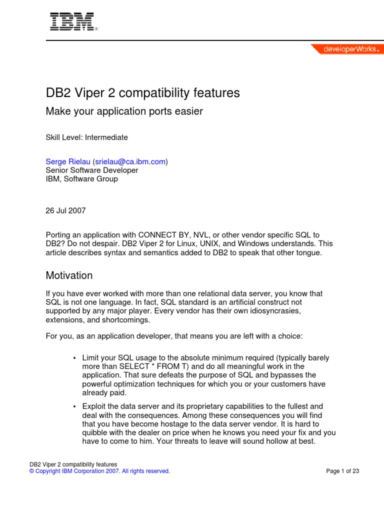 Db2 Compatibility PDF | PDF | Ibm Db2 | Bit