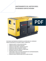 Informe de Mantenimiento Del Motor Diesel Del Generador Kde60ss3 Edificio Rossini