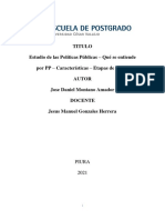 Monografia Sobre Estudio de Las Políticas Públicas - Qué Se Entiende Por PP - Características - Etapas de Las PP