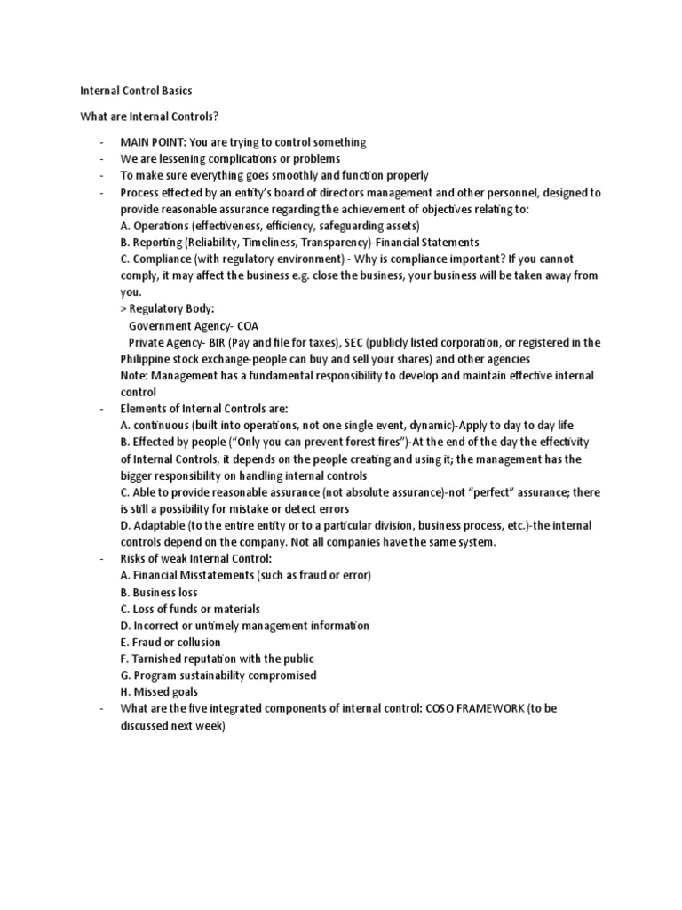 Understanding Internal Control Essentials | PDF | Business