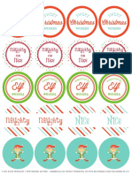 Christmas Labels Assorted Round Stickers Ol5375