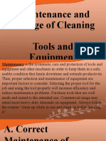 Maintenance and Storage of Cleaning Tools and Equipment