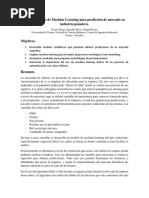 Uso de Técnicas de Machine Learning para Predicción de Mercado en Industria Panadera