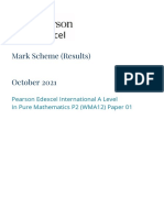 Mark Scheme (Results) October 2021: Pearson Edexcel International A Level in Pure Mathematics P2 (WMA12) Paper 01