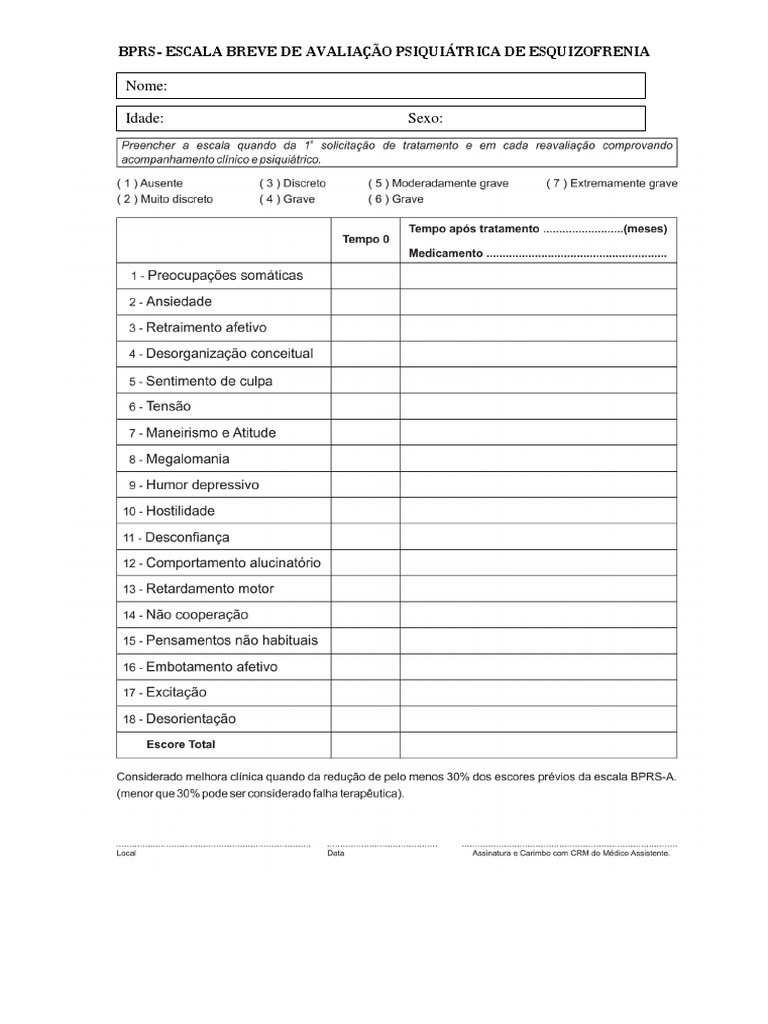 Escala BPRS | PDF | Autoajuda