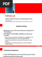 Database Tuning Best Practices and Related Diagnostic Tools
