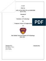 A Lab File On Design and Analysis of Algorithm (KCS-553) Submitted For Bachelors of Technology in Computer Science & Engineering at