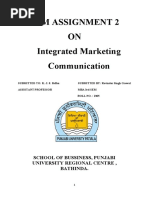 Asm Assignment 2 ON Integrated Marketing Communication