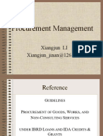 Procurement Management: Xiangjun LI