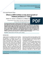 Effects of NPK Fertilizer On The Shoot Growth Of: Vitellaria Paradoxa C.F. Gaertn