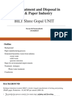Waste Treatment and Disposal in Pulp & Paper Industry: BILT Shree Gopal UNIT