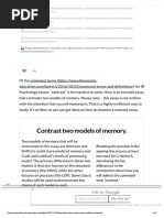 Example Essay - Contrast Two Models of Memory - IB Psychology