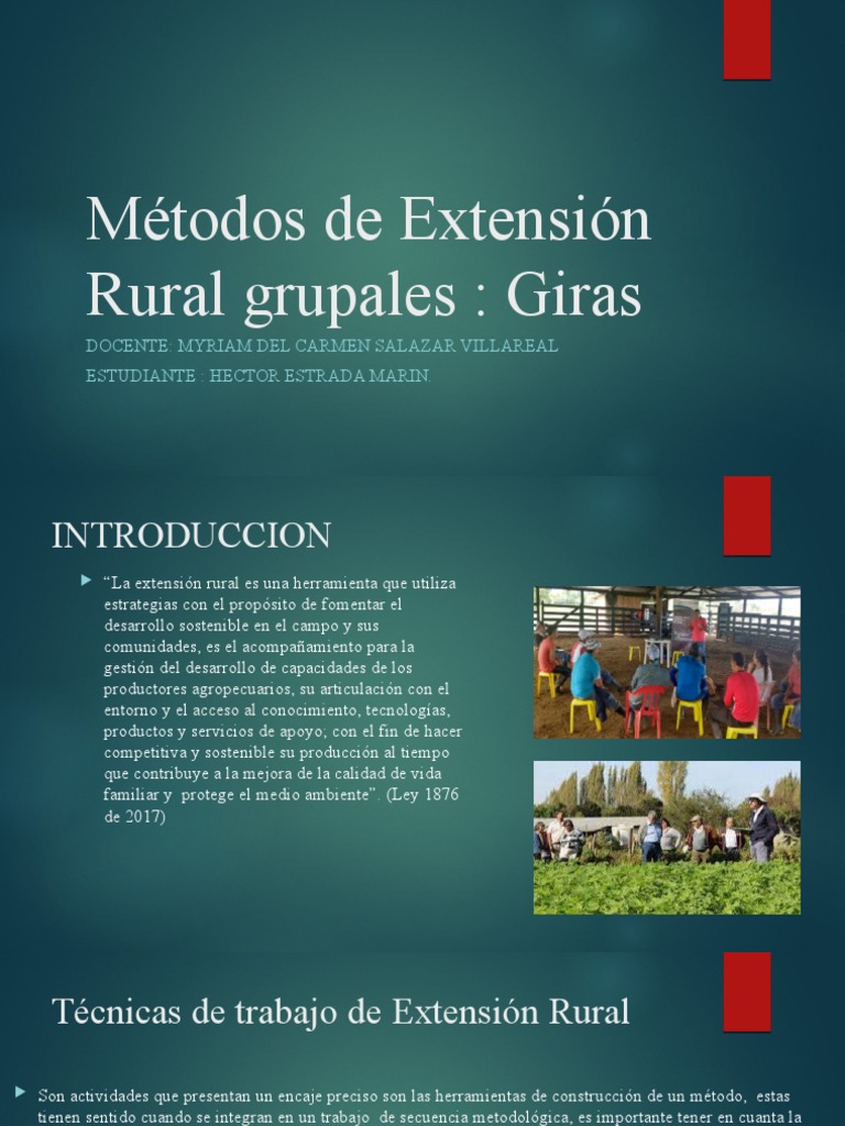 Métodos de Extensión Rural: Giras y Técnicas | PDF | Grupo de trabajo ...