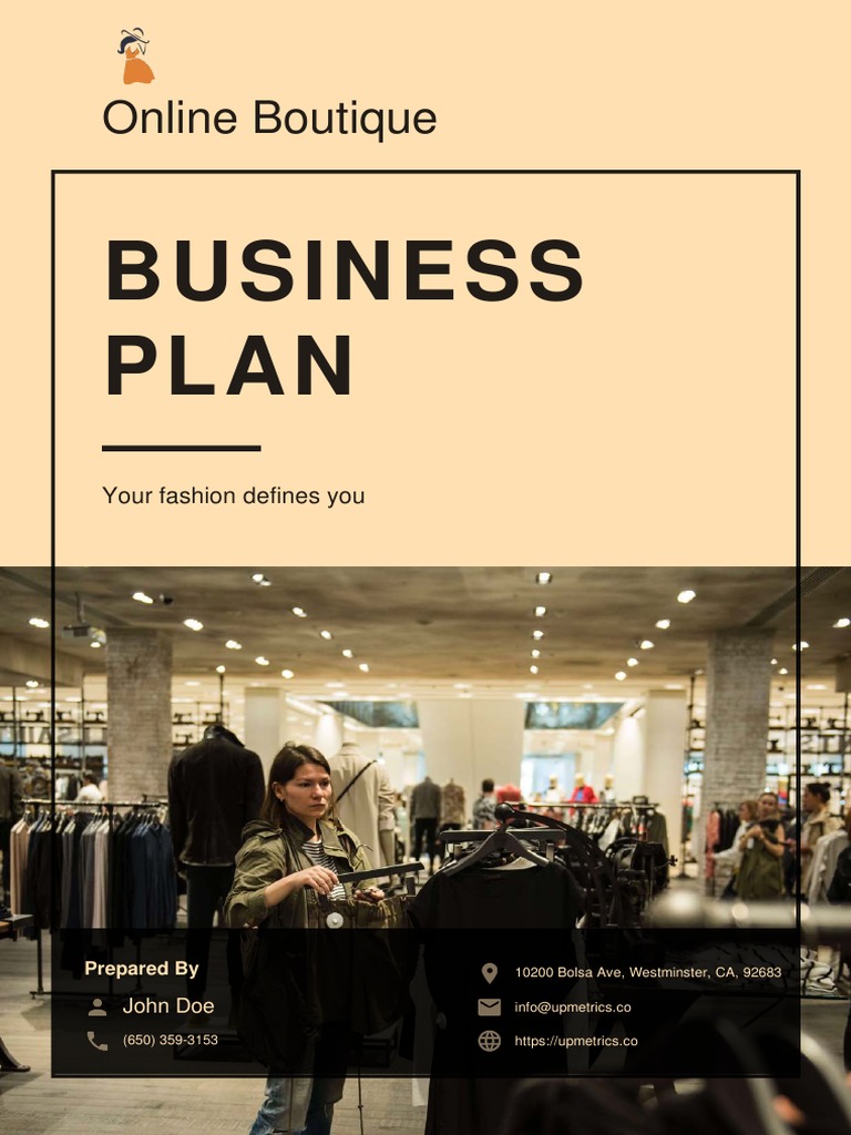 Online Boutique Business Plan PDF Gross Margin Fashion