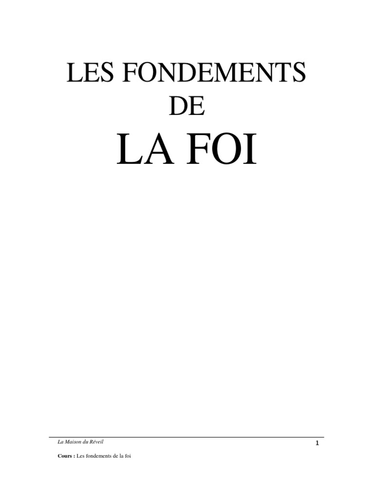 Fondements de la foi chrétienne | PDF | Jésus | Dieu