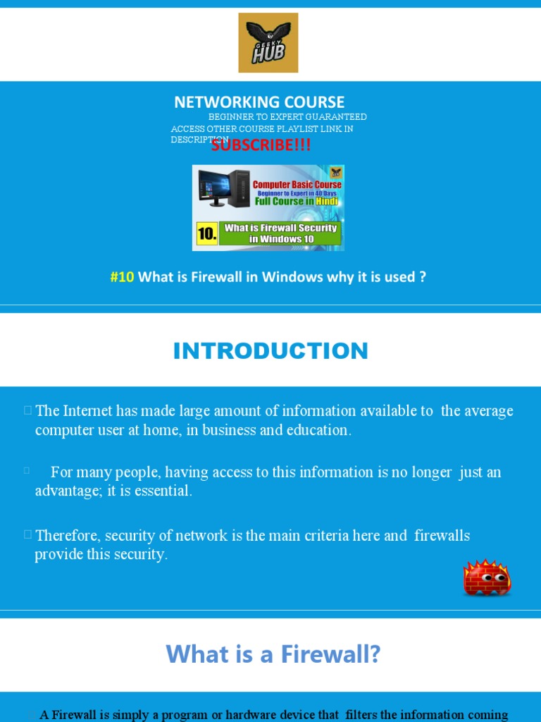 Understanding Windows Firewall Basics | PDF