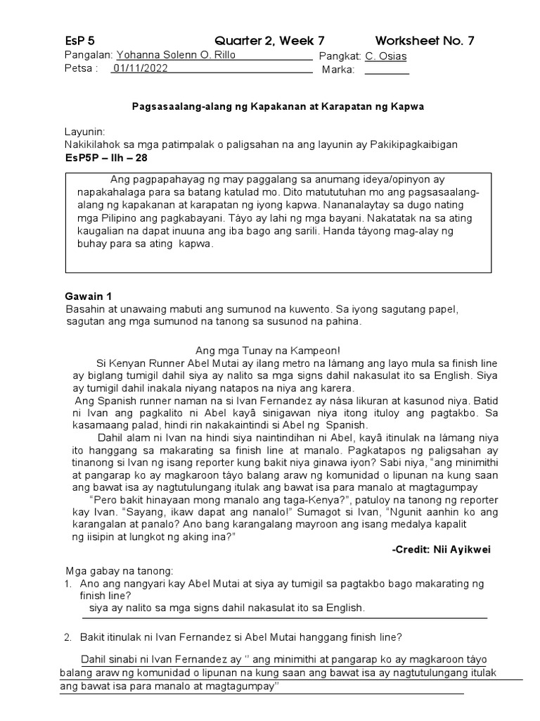 Esp Week 7 | PDF