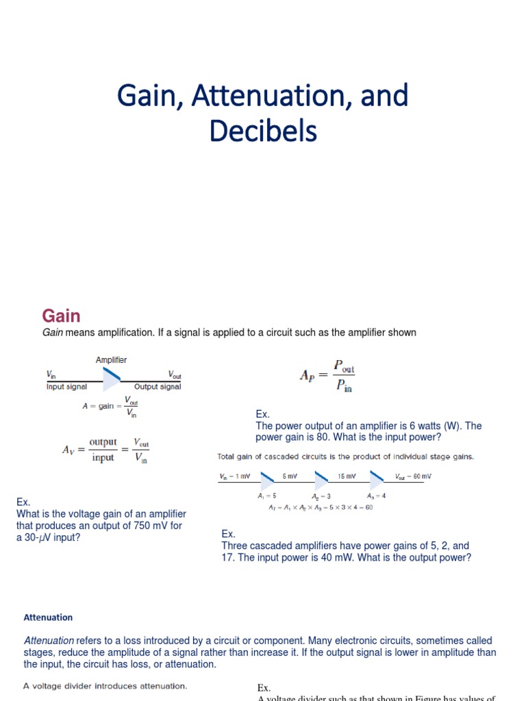 Gain and Attenuation in Decibels | PDF | Decibel | Resonance