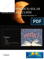 Physics Solar and Lunar Eclipse