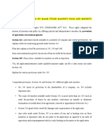 Of Oppression and Mismanagement. Section 241-Individual Remedy Available To A Member of Company and Central Government, Can