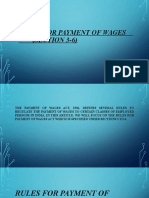 Rules For Payment of Wages