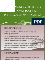 Ikalawang Yugto NG Kolonyalismo at Imperyalismo Sa Asya