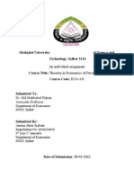 Shahjalal University of Science and Technology, Sylhet-3114: An Individual Assignment