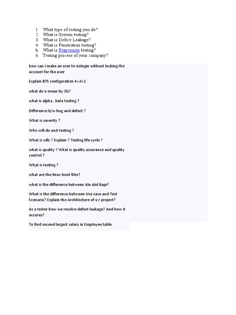 Testing Interview Q | PDF | Computers