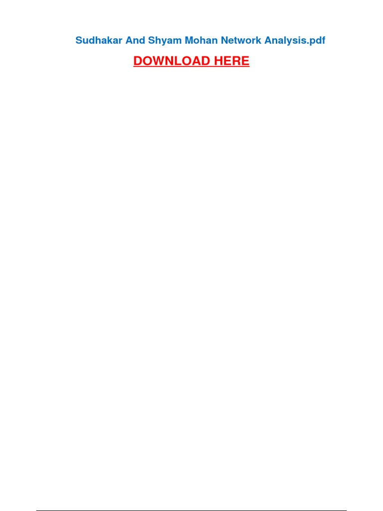 CIRCUIT ANALYSIS AND SYNTHESIS SUDHAKAR SHYAM MOHAN PDF intelligence overview