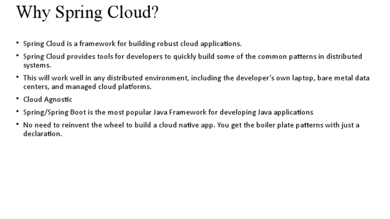 Why Spring Cloud | PDF | Art | Computers