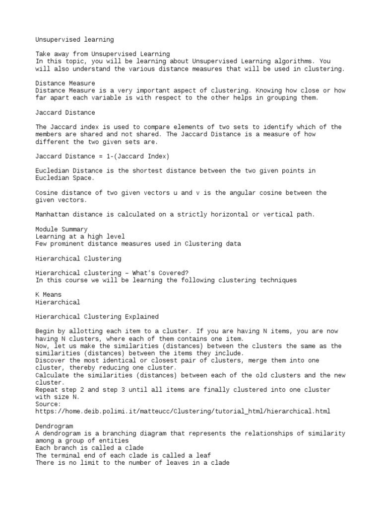 Unsupervised Learning: Clustering Techniques | PDF | Cluster Analysis ...
