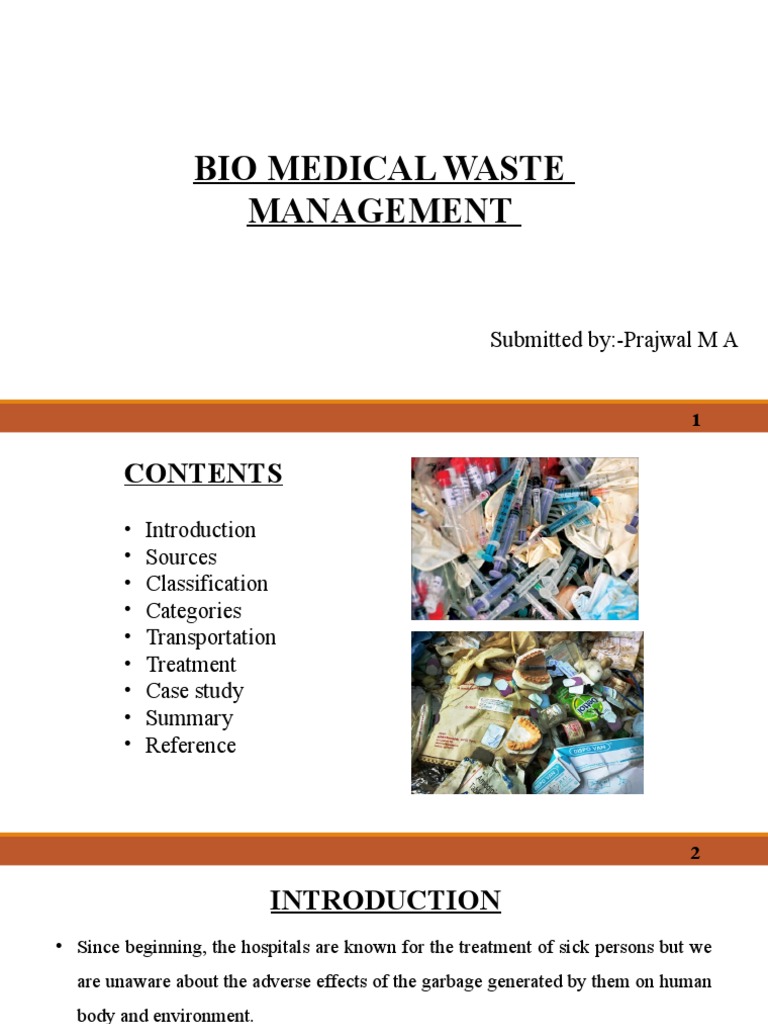 Biomedical Waste Management Overview | PDF | Sterilization ...