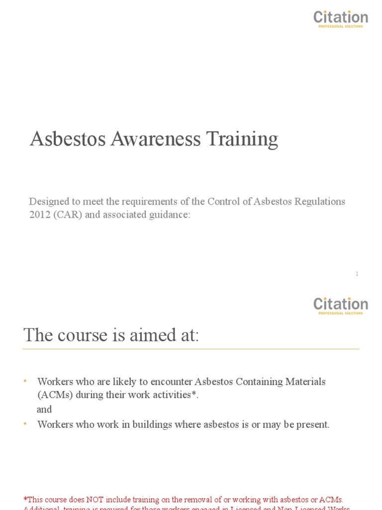 Asbestos intelligence overview