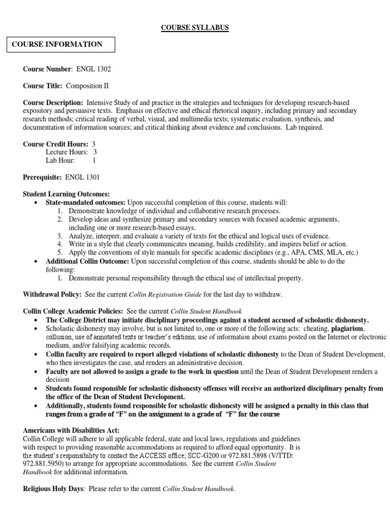 Course Information: Handbook For Additional Information | PDF ...