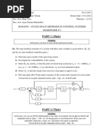 Kon407E - State Space Methods in Control Systems Homework # 3