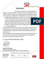 Declaration on variation of admixture dosage